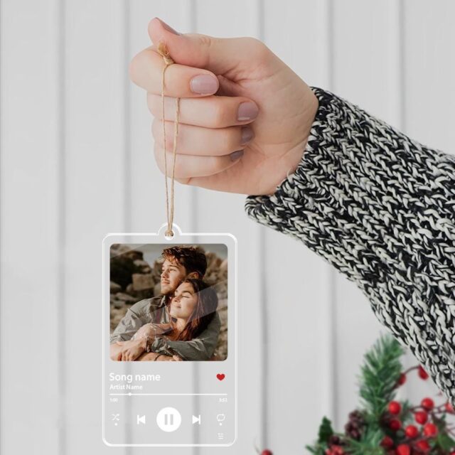 Custom Acrylic Song Ornament – Our First Christmas Couple Gift