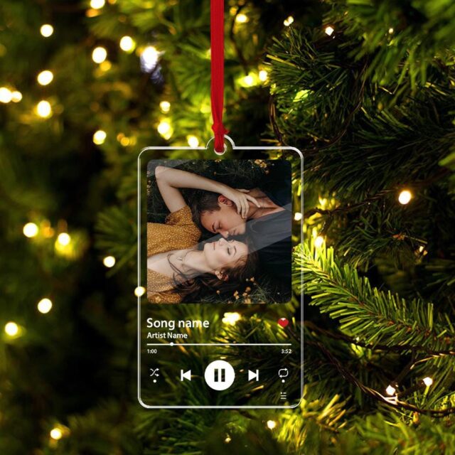 Custom Acrylic Song Ornament – Our First Christmas Couple Gift