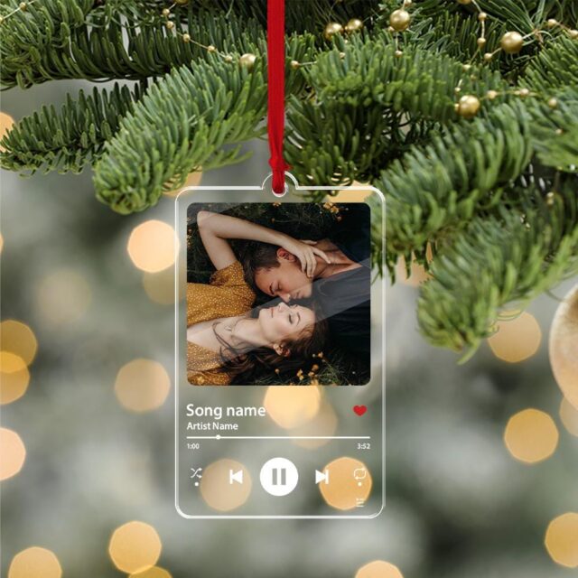 Custom Acrylic Song Ornament – Our First Christmas Couple Gift