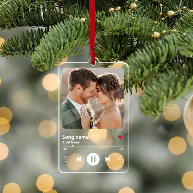 Custom Acrylic Song Ornament – Our First Christmas Couple Gift
