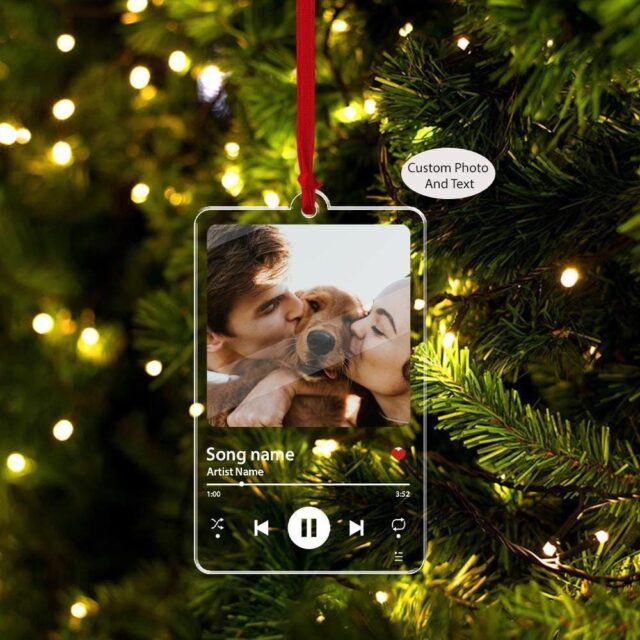 Custom Acrylic Song Ornament – Our First Christmas Couple Gift
