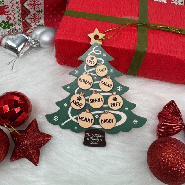 Personalized Family Christmas Ornament – Custom Name Keepsake