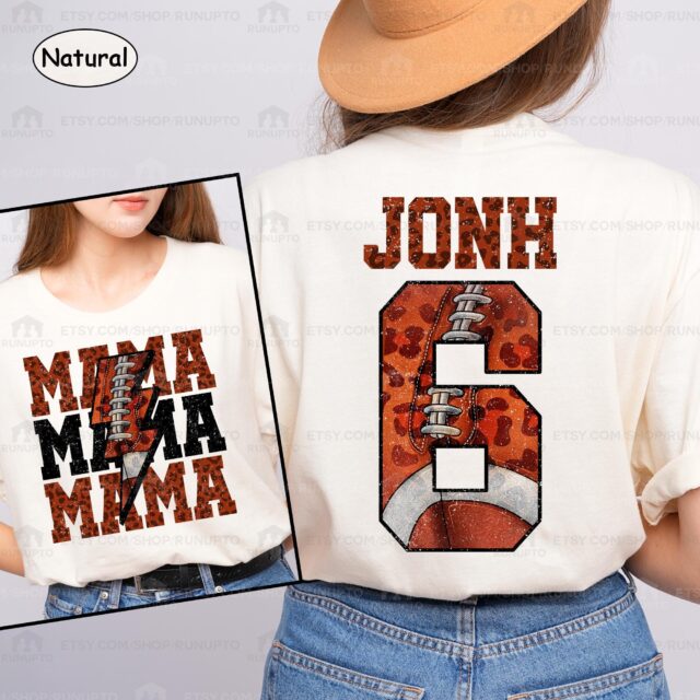Custom Football Mama Shirt – Personalized Name & Number Football Mom Tee
