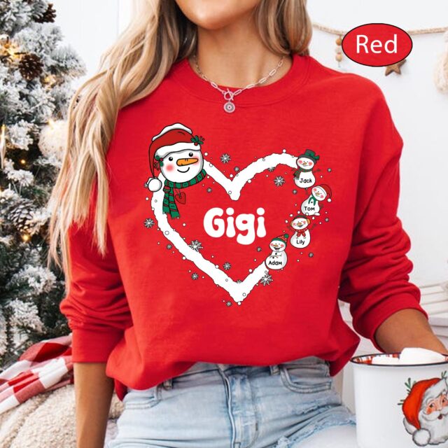 Personalized Christmas Snowman Grandma Shirt – Custom Nana Mimi Gift