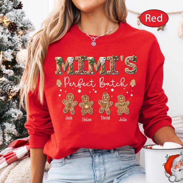Personalized Grandma’s Perfect Batch Sweatshirt – Gingerbread Grandkids Gift