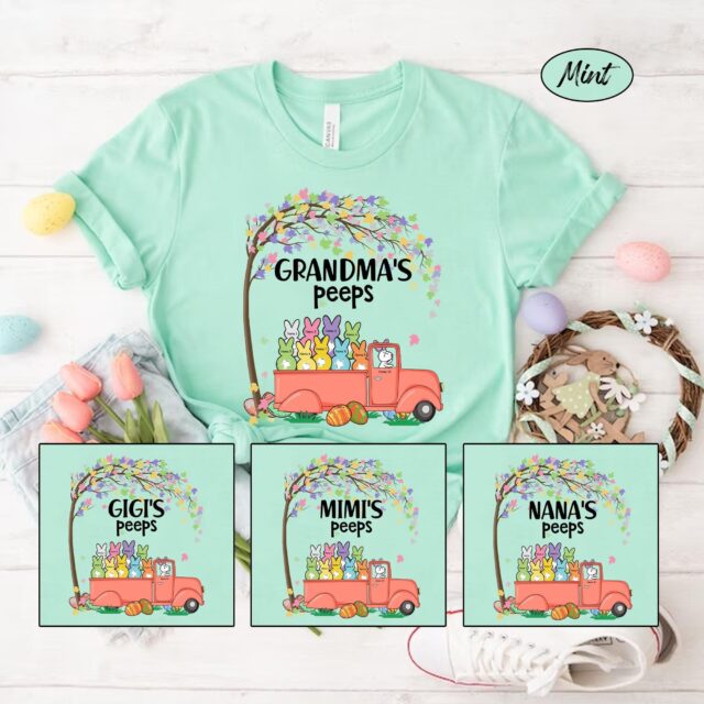 Easter Grandma Shirt – “Grandma’s Little Bunnies” Personalized with Custom Kids’ Names