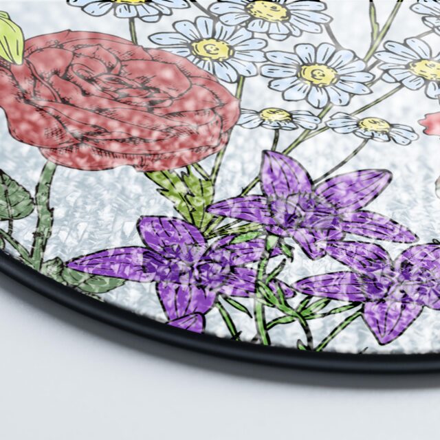Personalized Birth Month Flowers Stained Glass Suncatcher – Custom Grandma’s Garden Gift with Grandkids’ Names