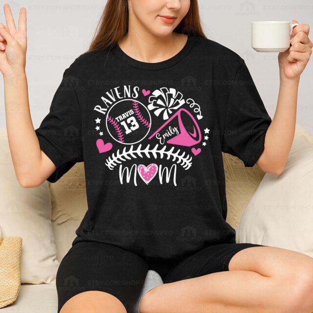 Baseball Mom Shirt – Custom Name & Number Baseball Mama Tee