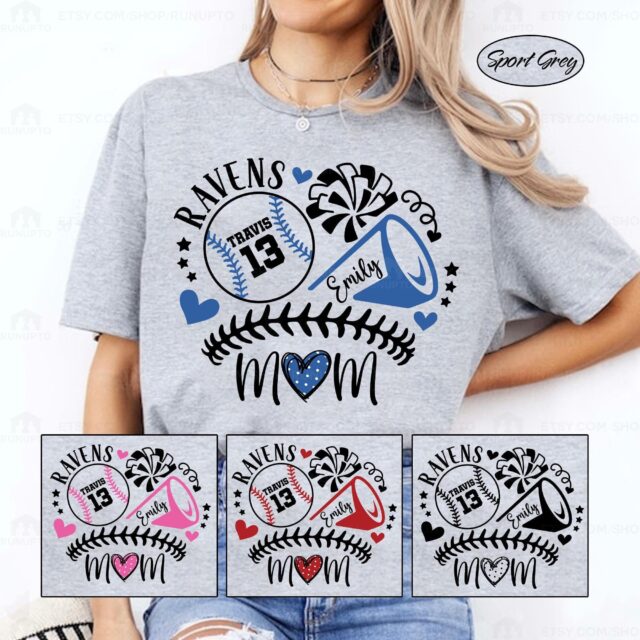 Baseball Mom Shirt – Custom Name & Number Baseball Mama Tee