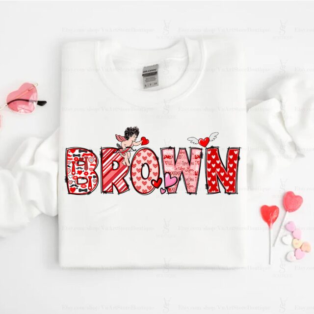 Personalized Name Valentine’s Shirt – Custom Family Valentine’s Day Outfit