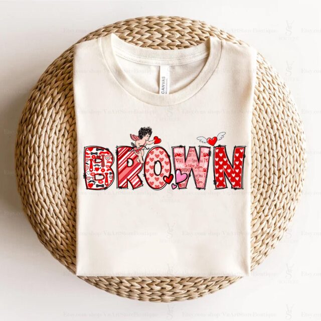 Personalized Name Valentine’s Shirt – Custom Family Valentine’s Day Outfit