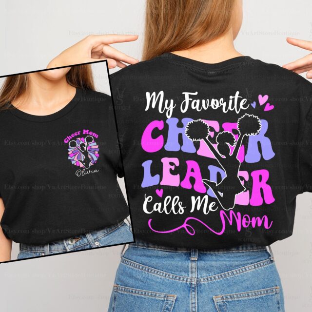 Cheerleader Mom Shirt – My Favorite Cheerleader Calls Me Mom