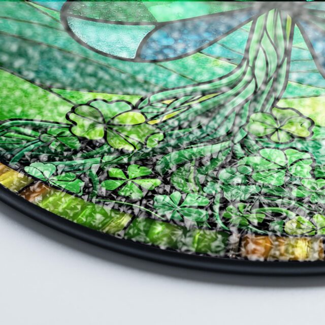 Shamrock Stained Glass Suncatcher – St. Patrick’s Day Decoration & Irish Gift