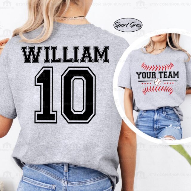 Personalized Baseball Mom Shirt – Custom Team Name & Number Baseball Mama Tee