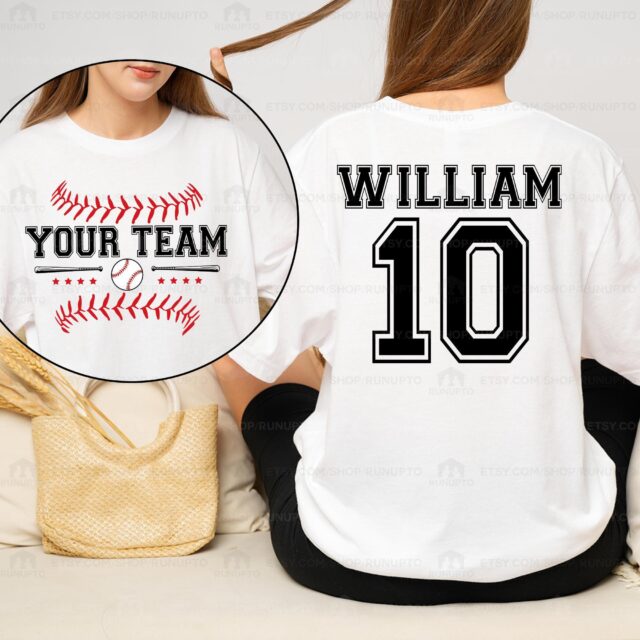Personalized Baseball Mom Shirt – Custom Team Name & Number Baseball Mama Tee