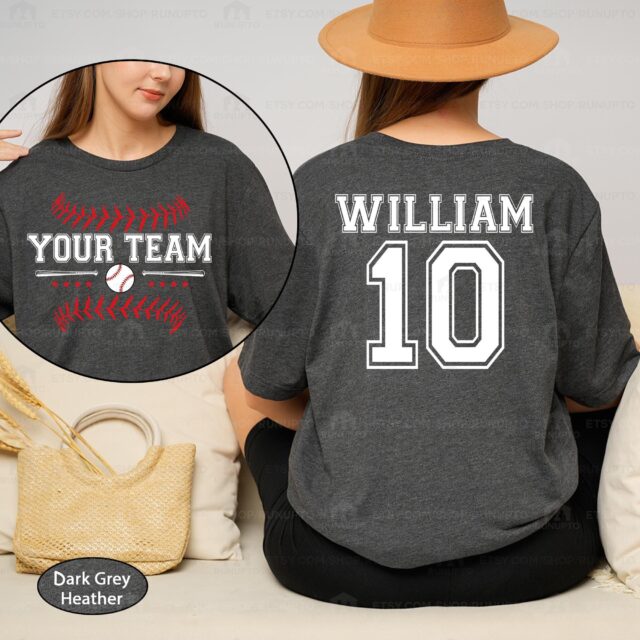 Personalized Baseball Mom Shirt – Custom Team Name & Number Baseball Mama Tee