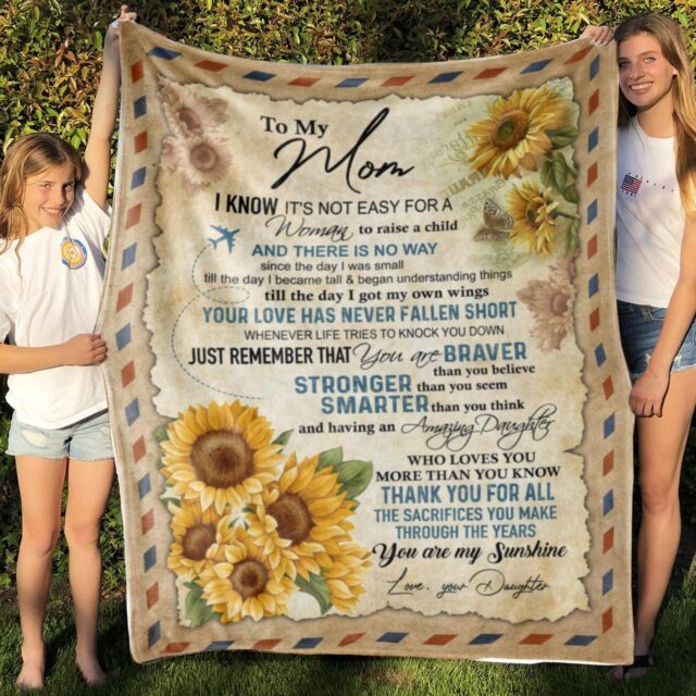 Personalized To My Mom Blanket – Letter from Daughter, Birthday & Mother’s Day Gift