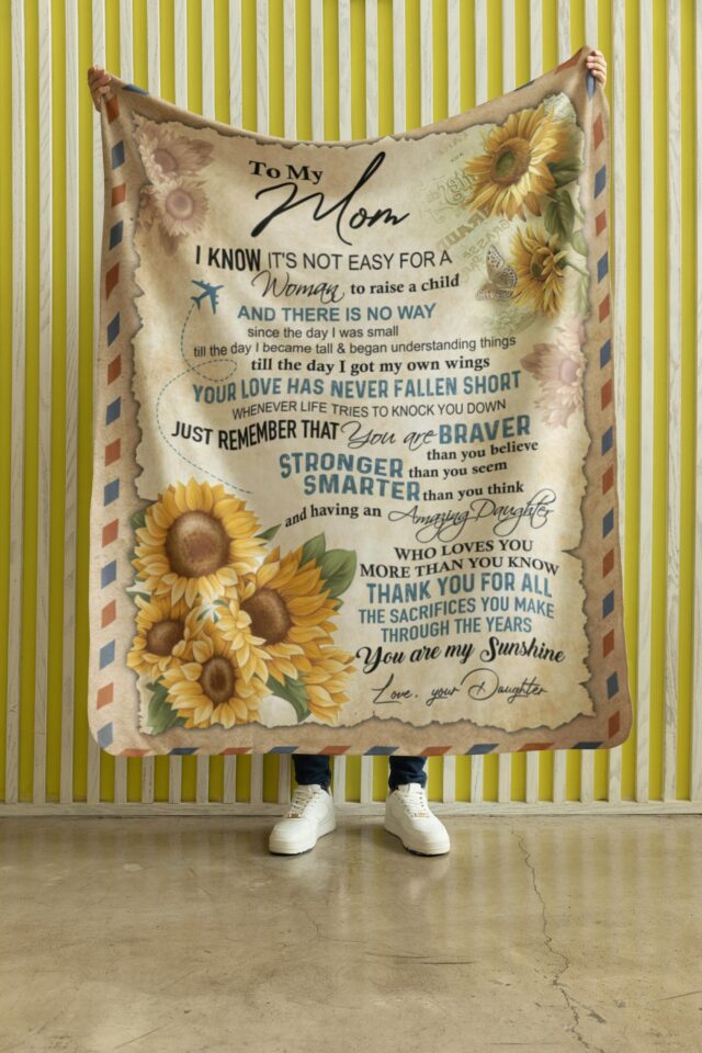 Personalized To My Mom Blanket – Letter from Daughter, Birthday & Mother’s Day Gift