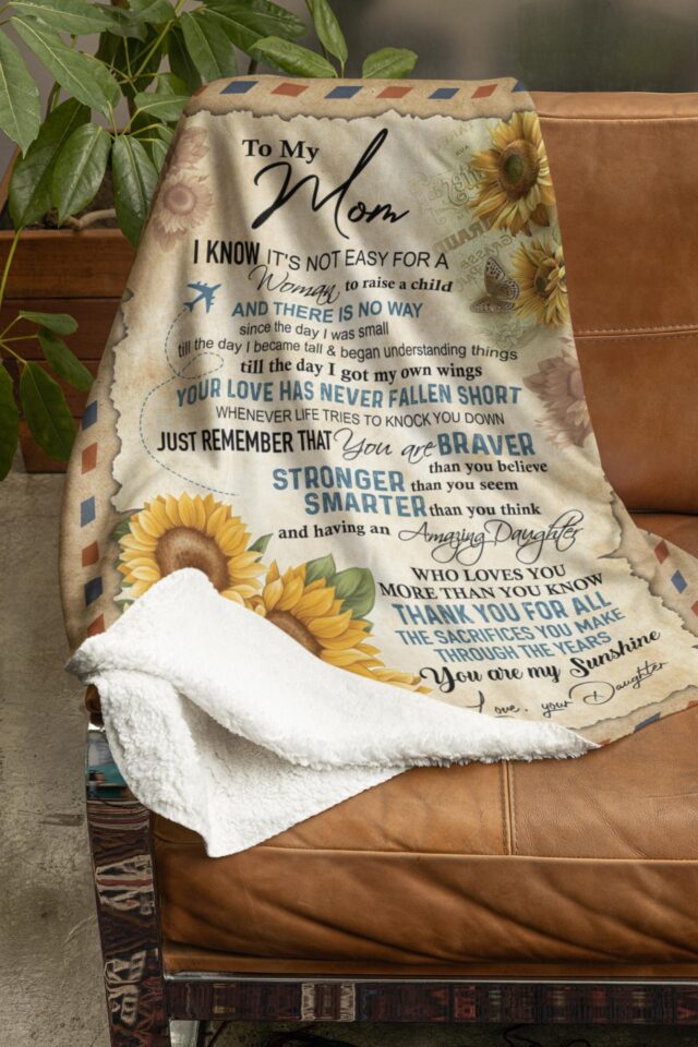 Personalized To My Mom Blanket – Letter from Daughter, Birthday & Mother’s Day Gift