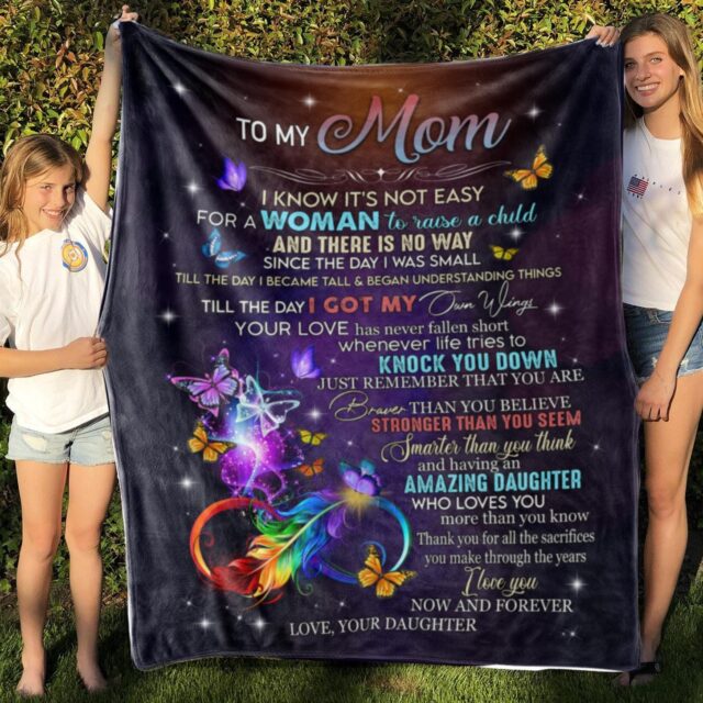 Personalized “To My Mom” Blanket – Birthday & Mother’s Day Gift from Daughter
