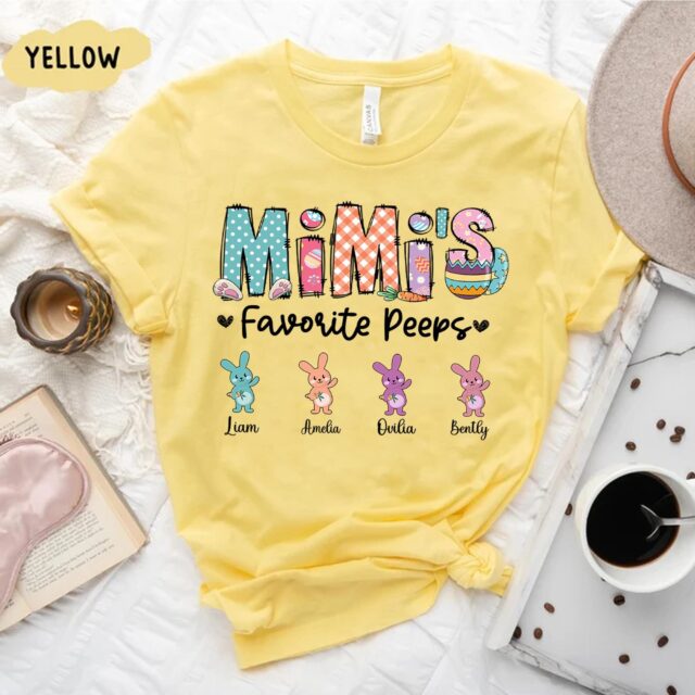 Personalized Grandma Shirt – “Grandma’s Favorite Bunnies” Easter Shirt with Custom Kids’ Names