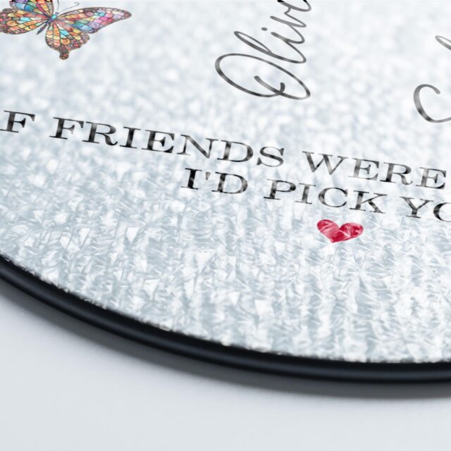 Personalized Birth Flower Stained Glass Suncatcher – “If Friends Were Flowers I’d Pick You”