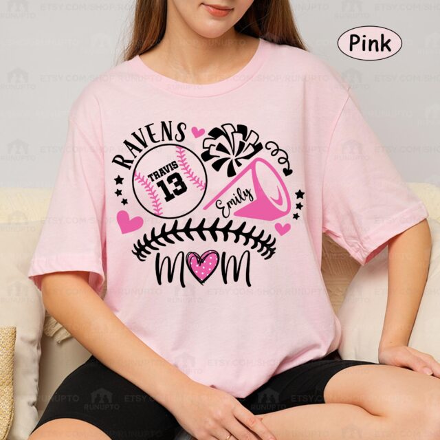 Baseball Mom Shirt – Custom Name & Number Baseball Mama Tee