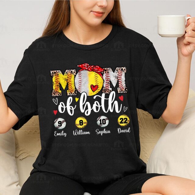 Custom Baseball Softball Mom Shirt – Leopard Design for Baseball & Softball Moms