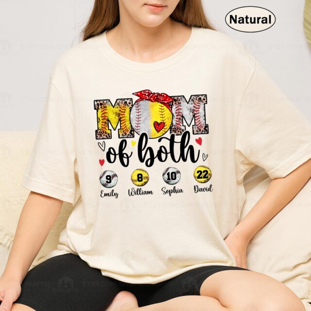 Custom Baseball Softball Mom Shirt – Leopard Design for Baseball & Softball Moms