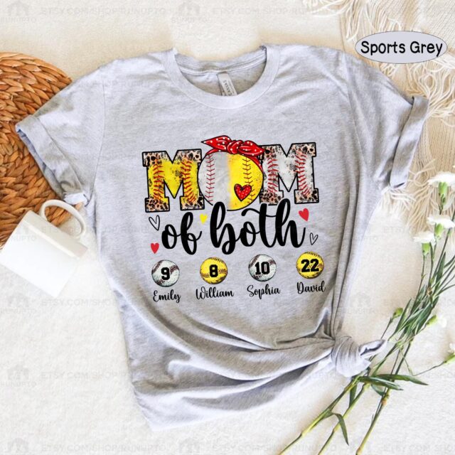 Custom Baseball Softball Mom Shirt – Leopard Design for Baseball & Softball Moms