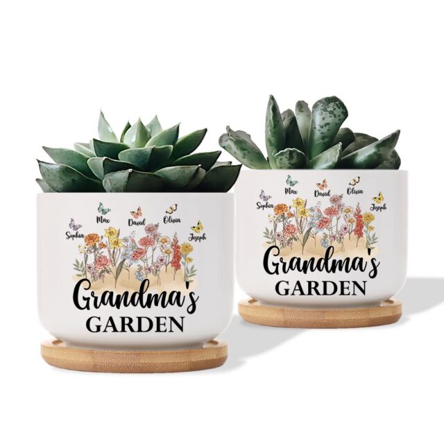 Grandma’s Garden Plant Pot – Custom Birth Month Flowers for Mimi, Mother’s Day Gift
