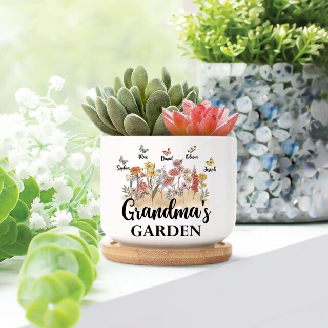 Grandma’s Garden Plant Pot – Custom Birth Month Flowers for Mimi, Mother’s Day Gift