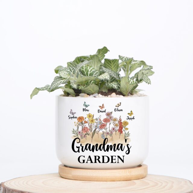 Grandma’s Garden Plant Pot – Custom Birth Month Flowers for Mimi, Mother’s Day Gift