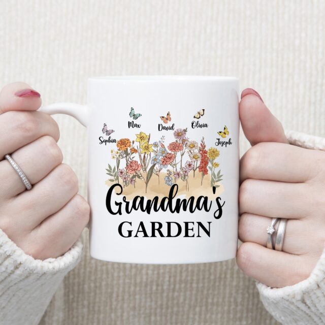 Grandma’s Garden Plant Pot – Custom Birth Month Flowers for Mimi, Mother’s Day Gift
