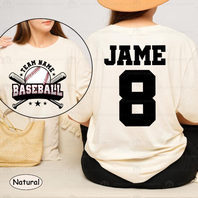 Personalized Baseball Mom Shirt – Custom Name & Number Team Baseball Mama Tee
