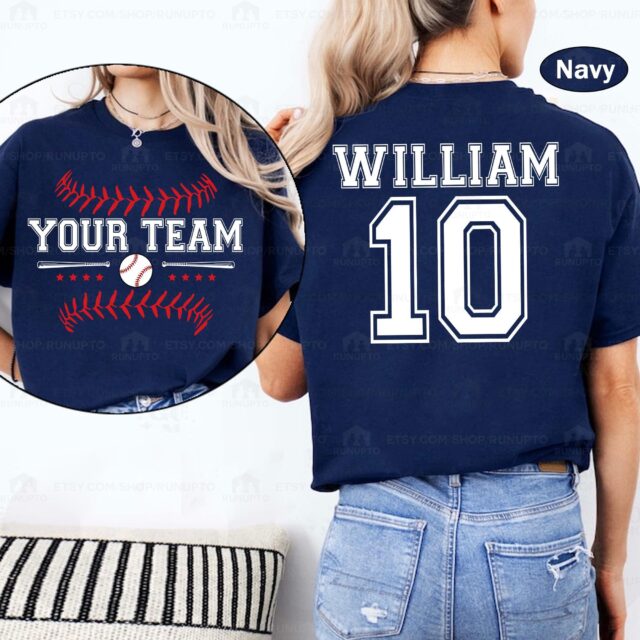 Personalized Baseball Mom Shirt – Custom Team Name & Number Baseball Mama Tee