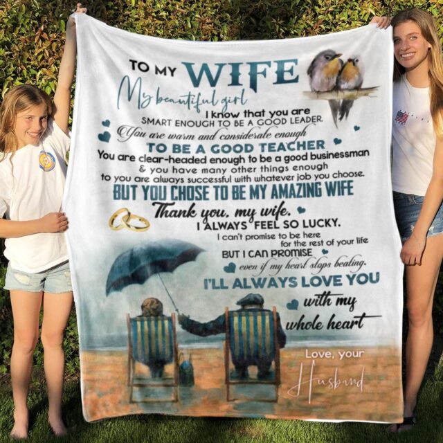 To My Wife Blanket – Love Letter Gift from Husband for Anniversary
