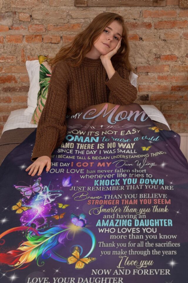 Personalized “To My Mom” Blanket – Birthday & Mother’s Day Gift from Daughter