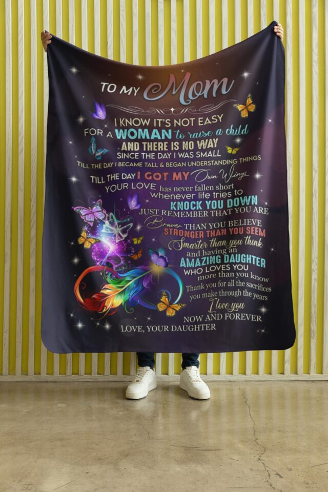 Personalized “To My Mom” Blanket – Birthday & Mother’s Day Gift from Daughter