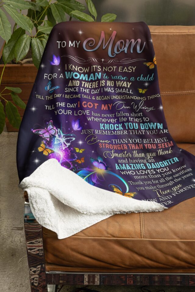 Personalized “To My Mom” Blanket – Birthday & Mother’s Day Gift from Daughter