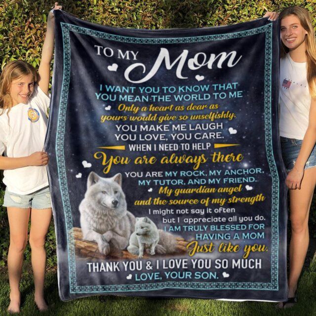 Personalized “To My Mom” Blanket – Letter from Son, Birthday & Mother’s Day Gift