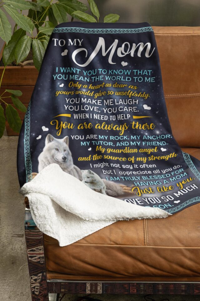 Personalized “To My Mom” Blanket – Letter from Son, Birthday & Mother’s Day Gift