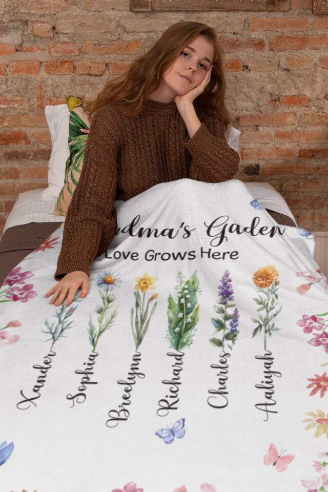 Custom Grandma’s Garden Blanket – Birth Month Flowers & Gifts for Grandma