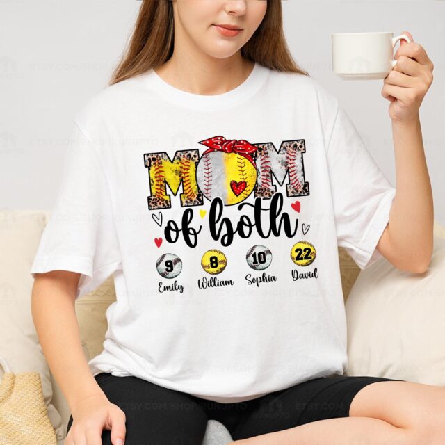 Custom Baseball Softball Mom Shirt – Leopard Design for Baseball & Softball Moms