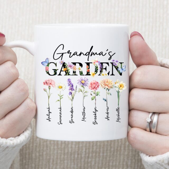 Custom Grandma’s Garden Plant Pot – Birth Month Flowers for Mother’s Day Gift