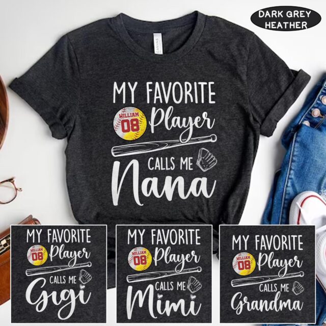 Custom Baseball Softball Mom Shirt – “My Favorite Players Call Me Nana” for Mother’s Day