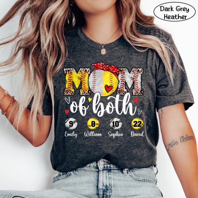 Custom Baseball Softball Mom Shirt – Leopard Design for Baseball & Softball Moms